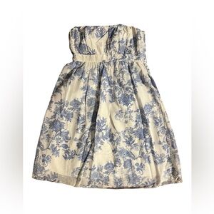 Gap Blue & White Floral Strapless Dress 14